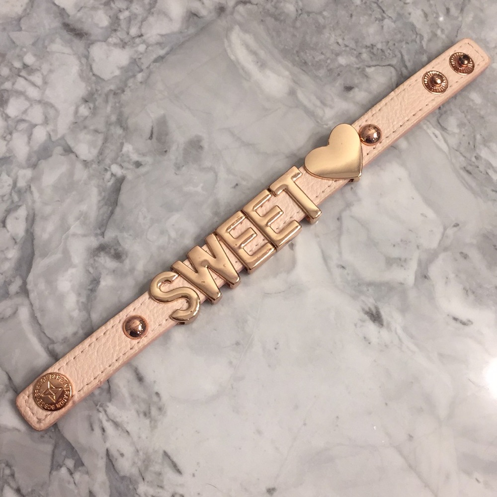 BCBGeneration Cream Leather Sweet Charm Bracelet